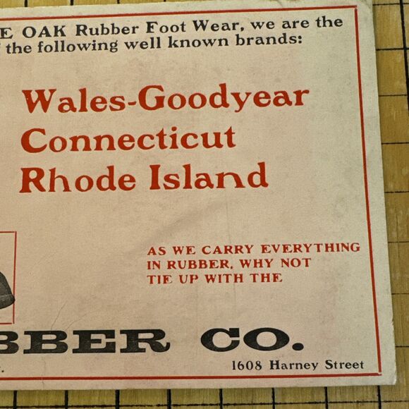 Omaha Rubber Company Nebraska Wales Goodyear Shoes Footwear Advertising Blotter - Picture 6 of 9
